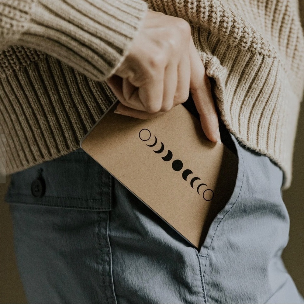 Set/2 Moon Phases Kraft Lined Notebooks, Tan, Black - Picture 10 of 16